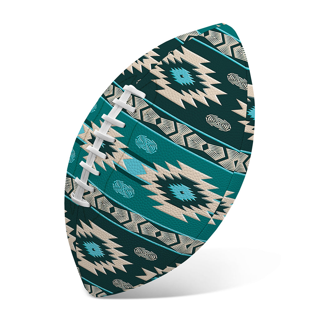 Teal Southwestern Navajo Pattern Print Rugby Ball