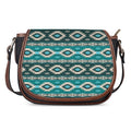 Teal Southwestern Navajo Pattern Print Saddle Bag