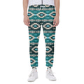 Teal Southwestern Navajo Pattern Print Joggers