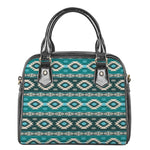 Teal Southwestern Navajo Pattern Print Shoulder Handbag