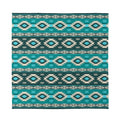 Teal Southwestern Navajo Pattern Print Silk Bandana