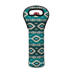Teal Southwestern Navajo Pattern Print Single Neoprene Wine Tote