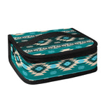 Teal Southwestern Navajo Pattern Print Small Lunch Bag