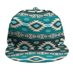 Teal Southwestern Navajo Pattern Print Snapback Cap