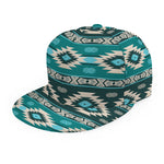 Teal Southwestern Navajo Pattern Print Snapback Cap