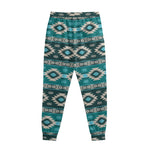 Teal Southwestern Navajo Pattern Print Sweatpants