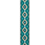 Teal Southwestern Navajo Pattern Print Table Runner