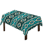 Teal Southwestern Navajo Pattern Print Tablecloth