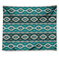 Teal Southwestern Navajo Pattern Print Tapestry