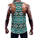 Teal Southwestern Navajo Pattern Print Training Tank Top