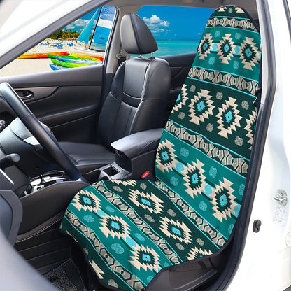 Teal Southwestern Navajo Pattern Print Waterproof Car Seat Cover