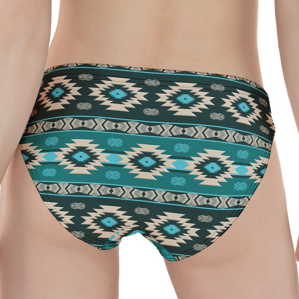 Teal Southwestern Navajo Pattern Print Women's Panties