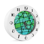 Teal Stained Glass Mosaic Print Alarm Clock