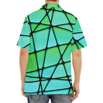 Teal Stained Glass Mosaic Print Aloha Shirt