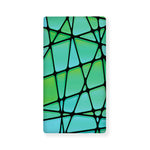 Teal Stained Glass Mosaic Print Baby Crib Sheet