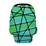 Teal Stained Glass Mosaic Print Baby Seat Cover
