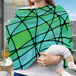 Teal Stained Glass Mosaic Print Baby Seat Cover