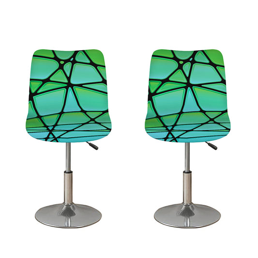 Teal Stained Glass Mosaic Print Bar Stool Covers