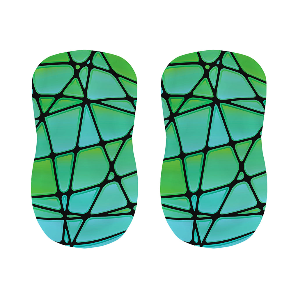 Teal Stained Glass Mosaic Print Bar Stool Covers
