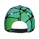Teal Stained Glass Mosaic Print Baseball Cap