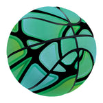 Teal Stained Glass Mosaic Print Basketball