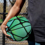 Teal Stained Glass Mosaic Print Basketball