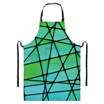 Teal Stained Glass Mosaic Print Bib Apron With Pocket