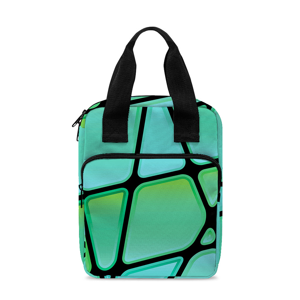 Teal Stained Glass Mosaic Print Bible Tote Bag