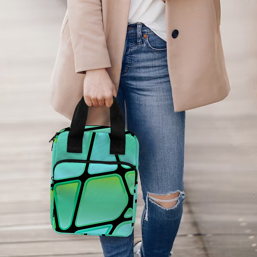 Teal Stained Glass Mosaic Print Bible Tote Bag