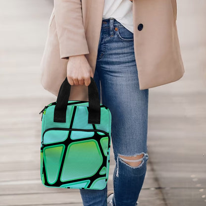 Teal Stained Glass Mosaic Print Bible Tote Bag