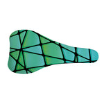 Teal Stained Glass Mosaic Print Bicycle Seat Cover