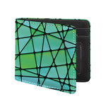 Teal Stained Glass Mosaic Print Bifold Wallet