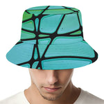 Teal Stained Glass Mosaic Print Bucket Hat