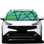 Teal Stained Glass Mosaic Print Car Windshield Snow Cover