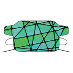 Teal Stained Glass Mosaic Print Car Windshield Snow Cover