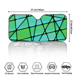 Teal Stained Glass Mosaic Print Car Windshield Sun Shade