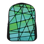 Teal Stained Glass Mosaic Print Casual Backpack