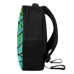 Teal Stained Glass Mosaic Print Casual Backpack
