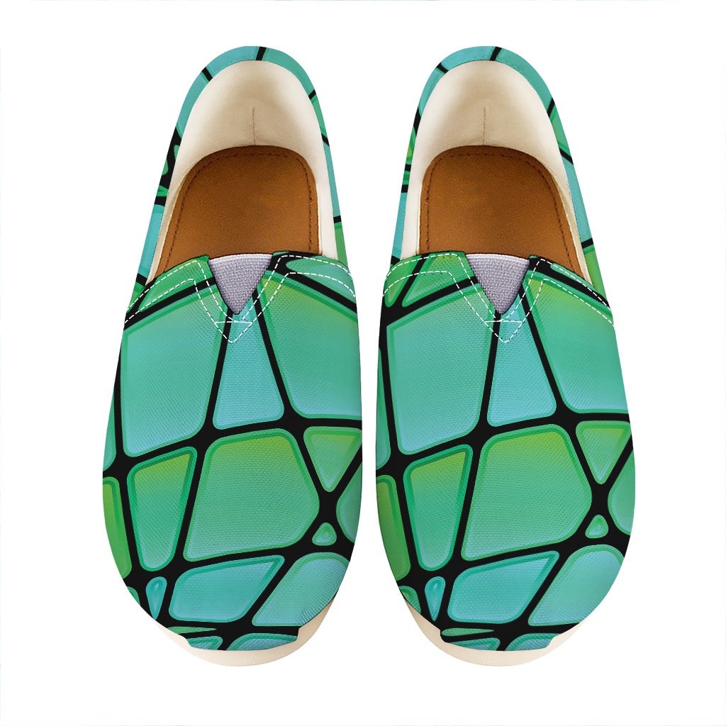 Teal Stained Glass Mosaic Print Casual Shoes