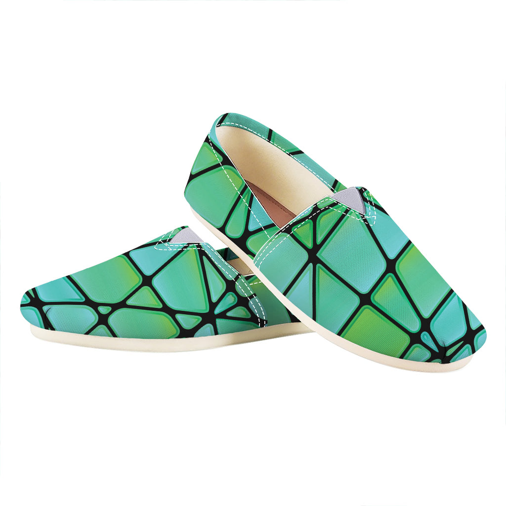 Teal Stained Glass Mosaic Print Casual Shoes