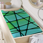 Teal Stained Glass Mosaic Print Changing Pad Cover