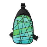 Teal Stained Glass Mosaic Print Chest Bag