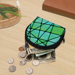 Teal Stained Glass Mosaic Print Coin Purse