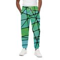 Teal Stained Glass Mosaic Print Cotton Sweatpants