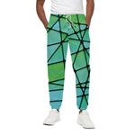 Teal Stained Glass Mosaic Print Cotton Pants