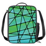 Teal Stained Glass Mosaic Print Crossbody Lunch Bag