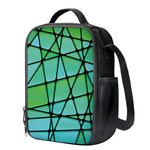 Teal Stained Glass Mosaic Print Crossbody Lunch Bag