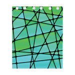 Teal Stained Glass Mosaic Print Curtain