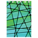 Teal Stained Glass Mosaic Print Curtain