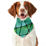 Teal Stained Glass Mosaic Print Dog Bandana